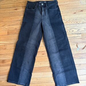 Old Navy Wide Leg Two-Tone Black Womens Jeans - Never Worn